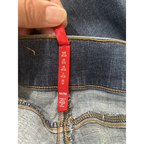 SPANX Size Medium Dark Wash Skinny Pull-on Jeans Denim Shapewear Tummy Control - Picture 5 of 9